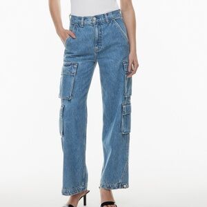 Denim Forum The 90’s Millie Hi-rise Cargo Jean  Size 24